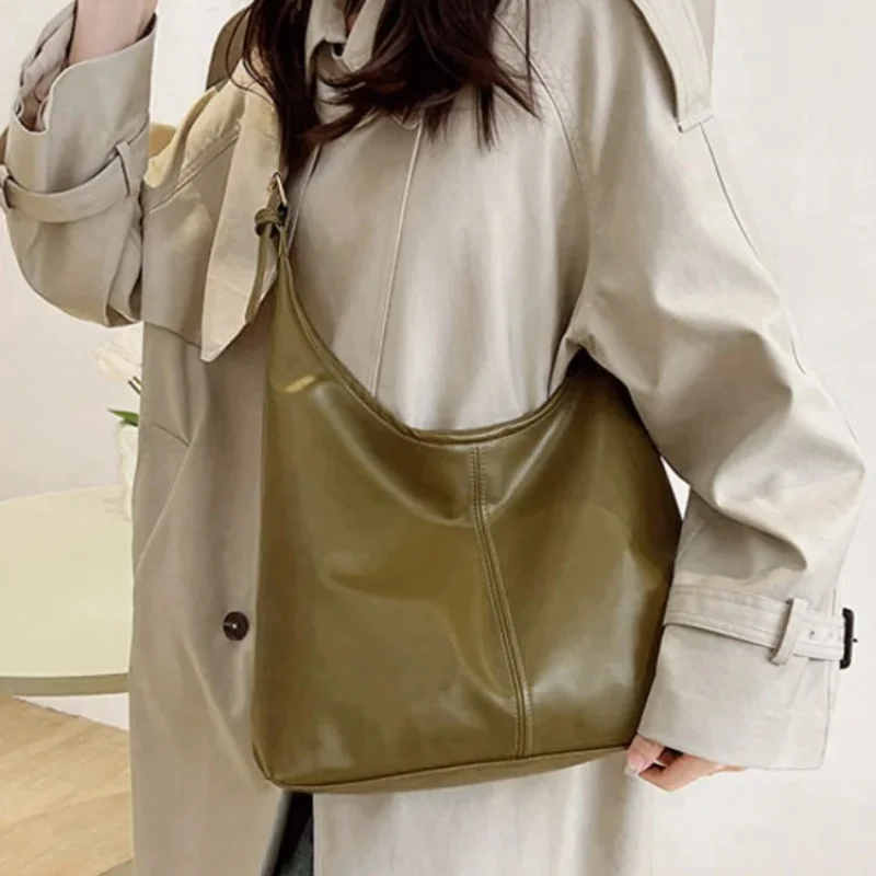 1pc Retro Commuter Texture Shoulder Bag Fashion Popular Temperament Underarm Bag Tote Bag