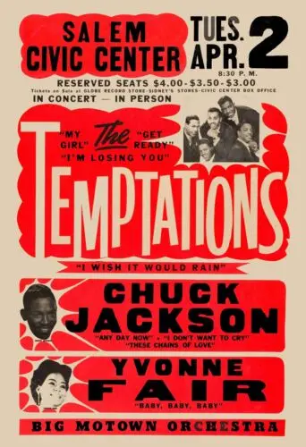 The Temptations Concert Poster Or A Metal Tin Sign 12 x 18