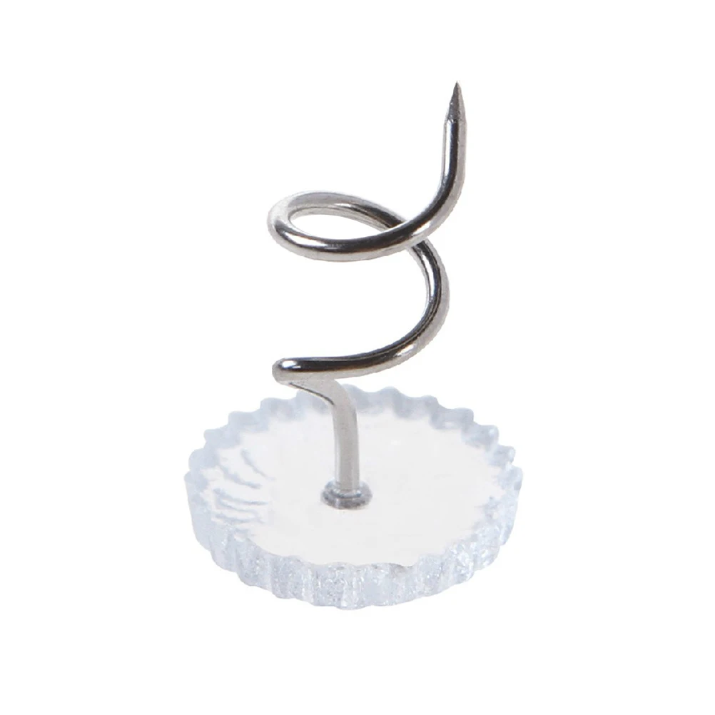 

20Pcs Clear Head Spiral Pins for Upholstery Bedskirts Anti-Slip Twisted Nail Fixers for Furniture Slipcovers Spiral Pins