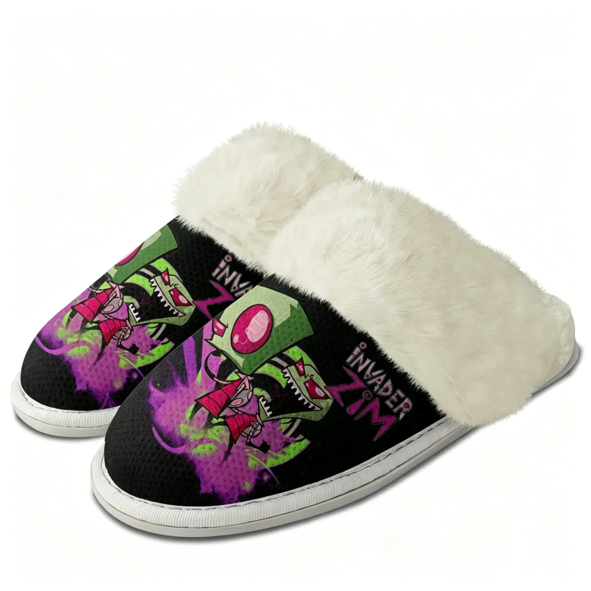 

Zim Anime Plush Slippers Men Women Invader Teenager Cotton Shoes Home Bedroom Keep Warm Slipper Thermal Lightweight Custom Shoes