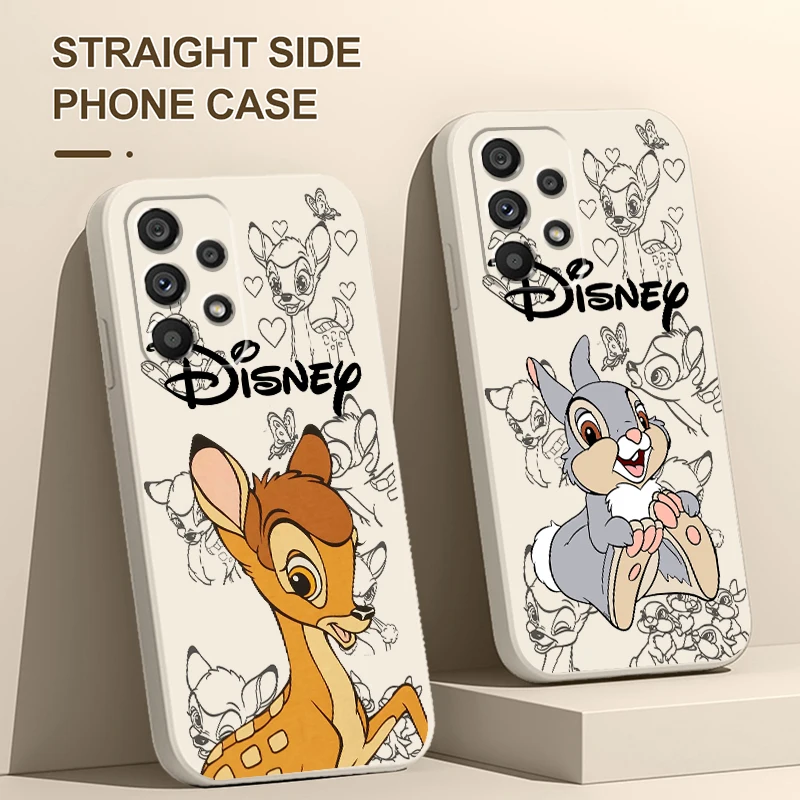 Disney Anime Bambi Cute For Samsung A53 A52 A54 A13 A51 A12 A32 A71 A33 A73 A72 A14 A23 5G Liquid Rope Phone Case Cover