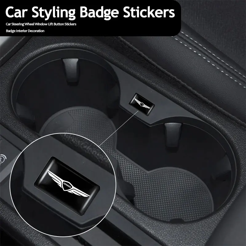 10Pcs Car 3D Epoxy Resin Emblem Interior Stickers Auto Accessories For Genesis G80 GV70 GV80 GV60 G70 Essentia Neolun G90 GV90 X
