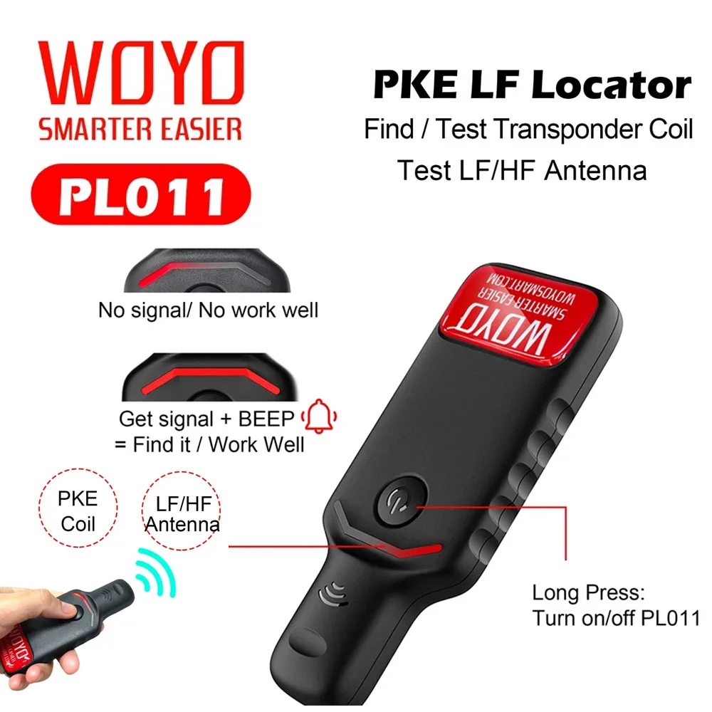 New WOYO PL011  Locator Transponder Key Coil Detector  For All Car 125kHZ Keyless Entry PKE Test PEPS LF HF Antenna