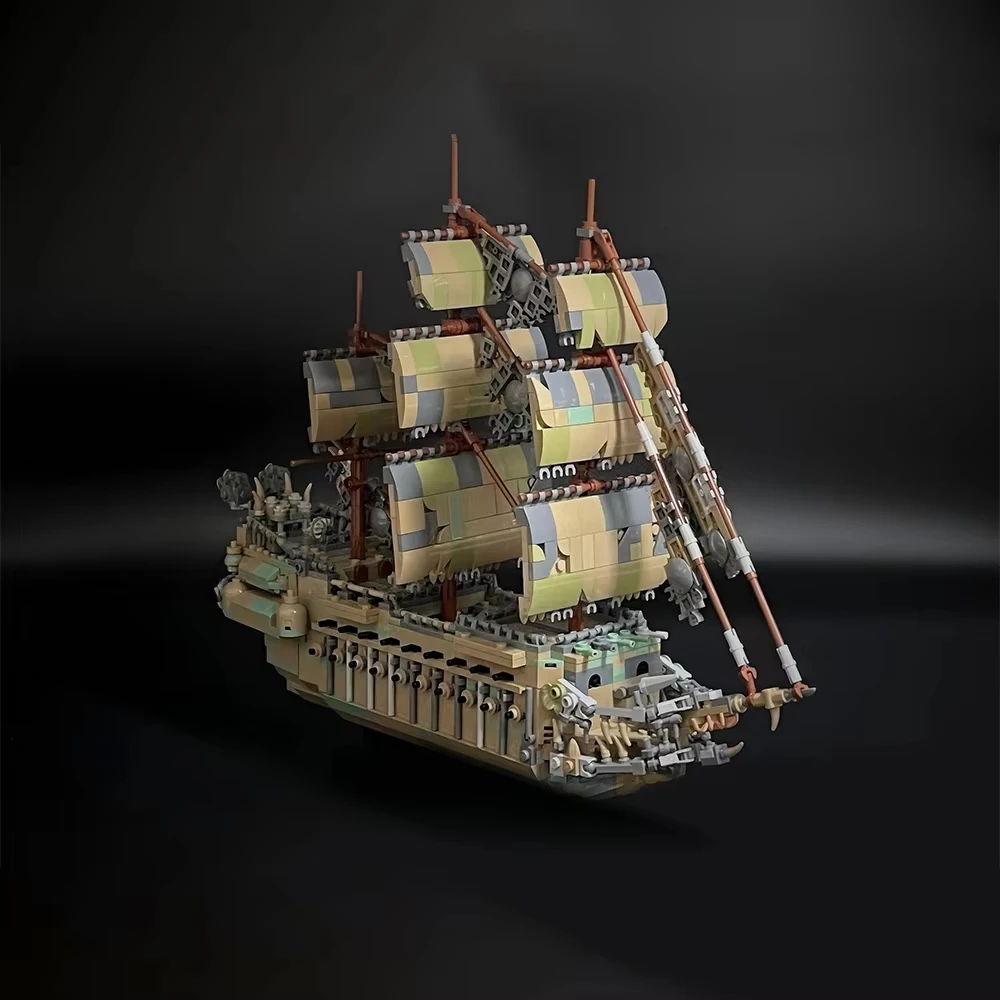

2102PCS MOC Pirate Series Pirate Ship Flying Dutchman Ship Model DIY Assembly Building Blocks Toy Children's Birthday Gift