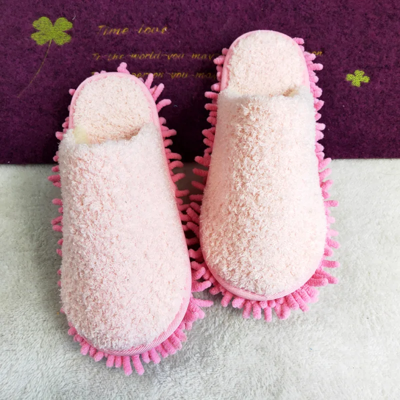 Shoes for Women Winter Lazy Microfiber Mop Slippers Solid Color Simple Wipeable Mopping Sweeping Wood Floor Cleaning Slippers