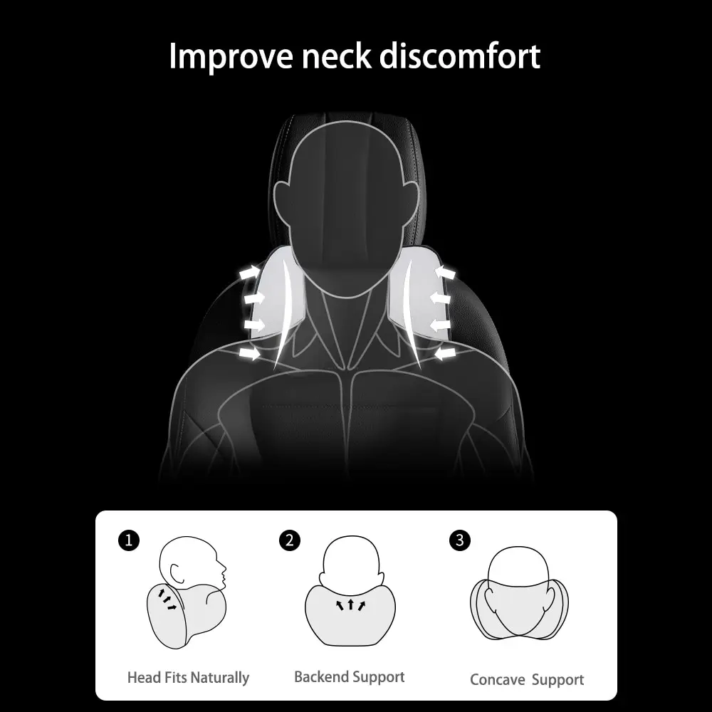 1pcs Car Neck Headrest Pillow Accessories Cushion Auto Seat Head Support Neck Protector Automobiles Seat Neck Rest Memory Cotton