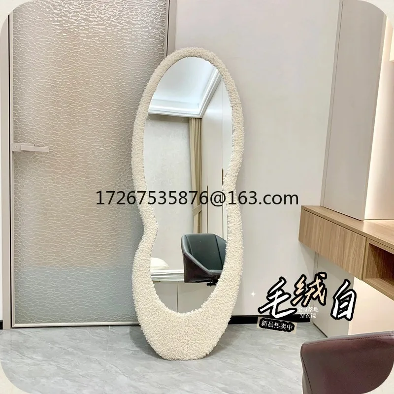 Wall hanging water ripple household villa model room floor mirror full-length mirror visual decoration full-body mirror