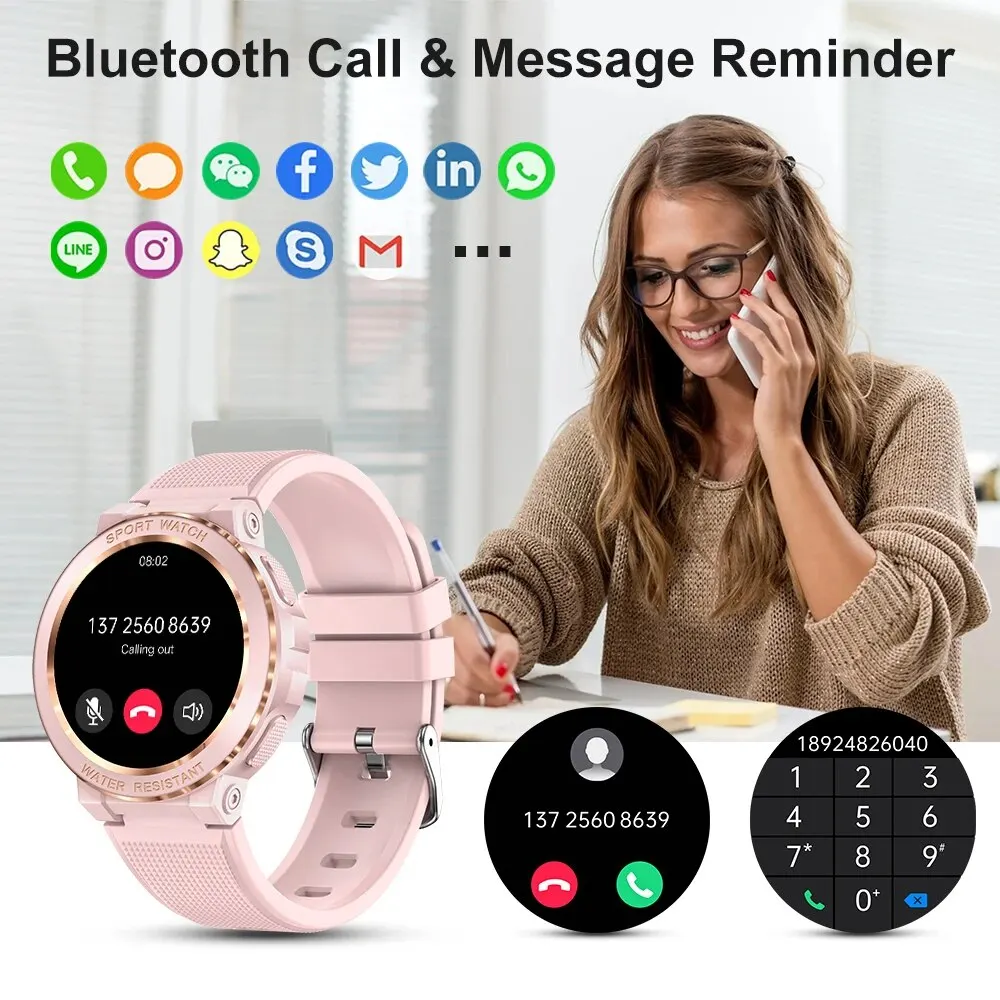 MEVADEN Спортивные умные часы для женщин Bluetooth Call Smartwatch IP68 Водонепроницаемый фитнес-трекер Мониторинг здоровья для IOS Android MK60