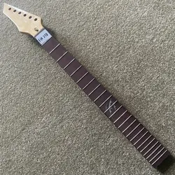 FN238 24 Frets Maple+Rosewood 648mm Scales Length Electric Guitar Neck Reversed Headstock Right Hand Semi Finishing for DIY