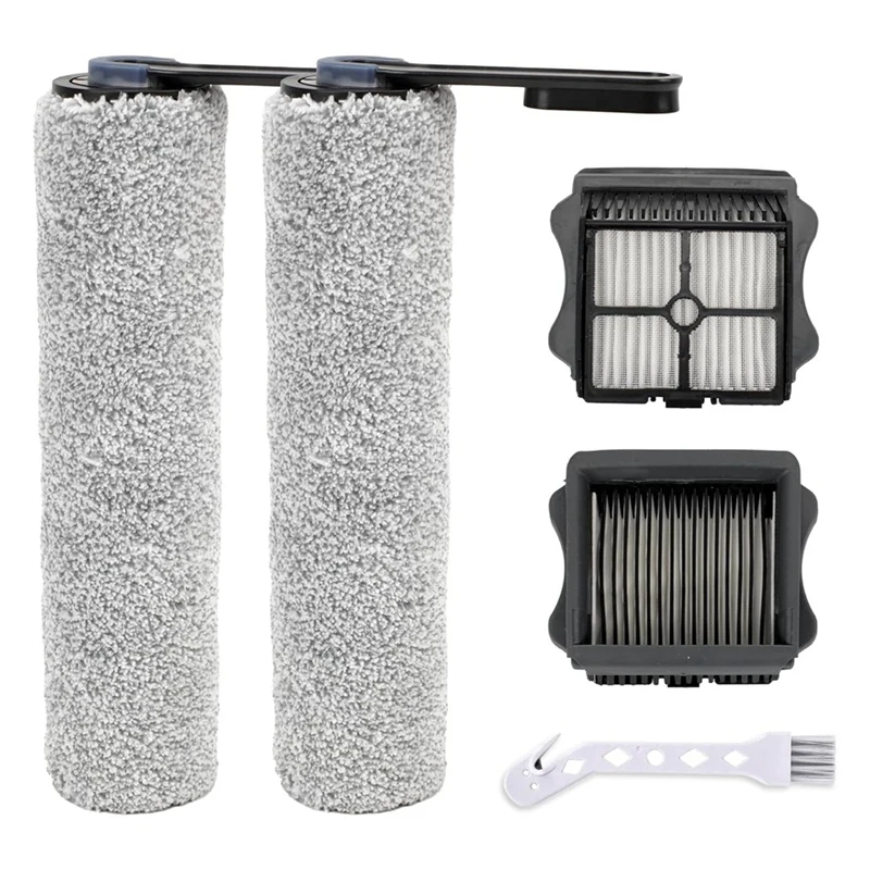 AB43-For Tinece Floor ONE S5/Floor One S5 Pro 2 مكنسة كهربائية رطبة وجافة لاسلكية، 2 بكرات فرشاة ومرشحين HEPA