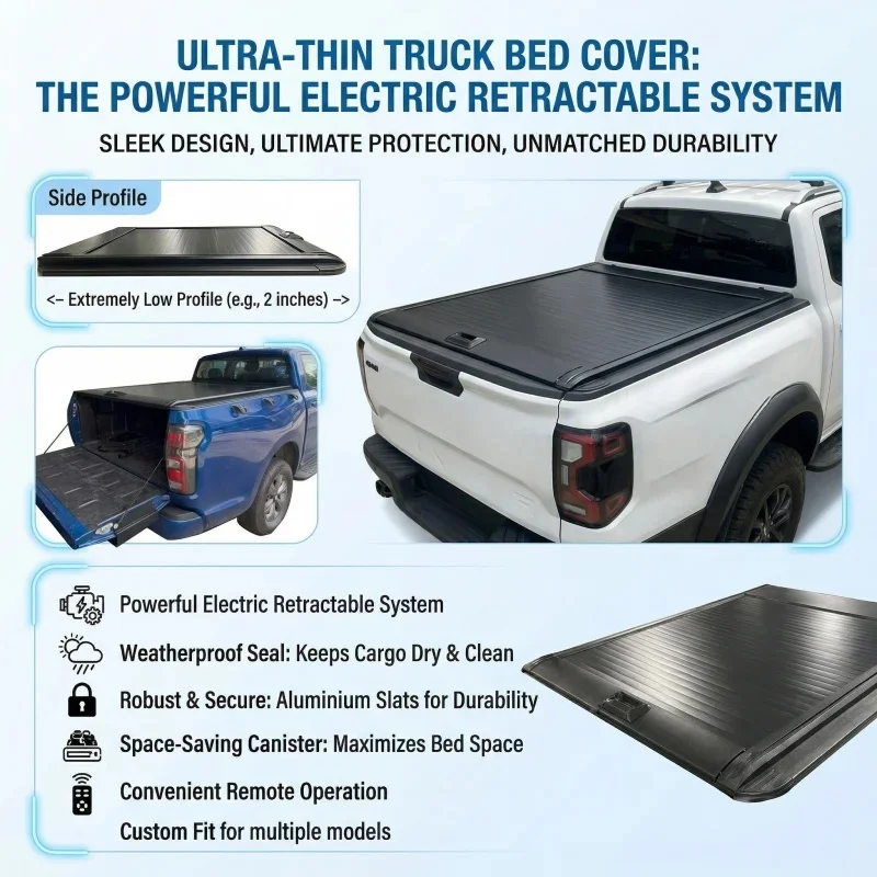 Factory Hot Sale Electric Waterproof Aluminum Alloy Roller Shutter Cover For F0 .0Ft Pickup Truck Bed 0-
