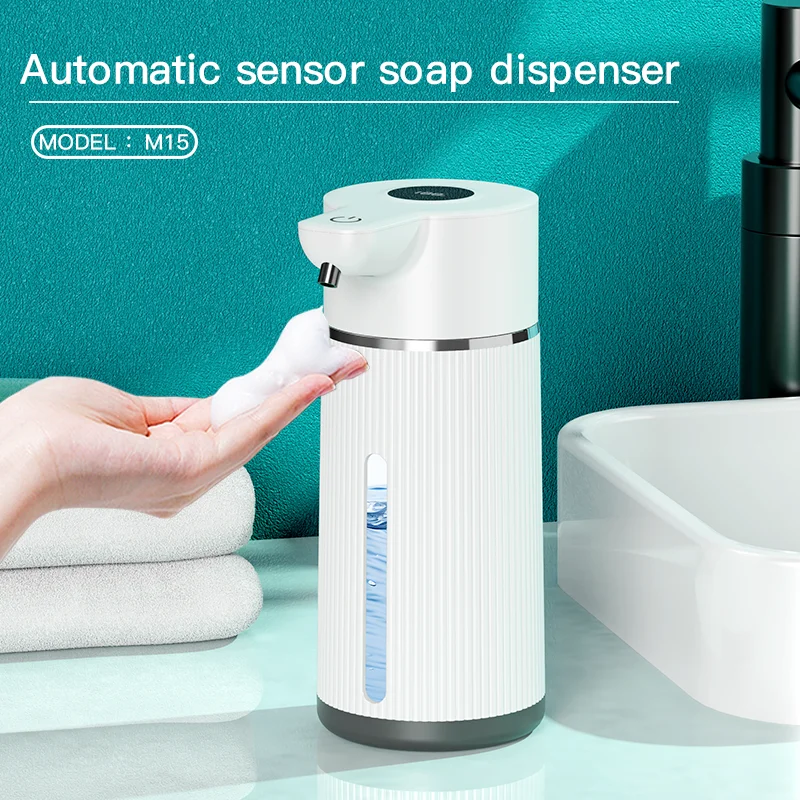 

M15 Automatic Soap Dispenser Non-contact LED Foam Soap Dispenser Large Battery Electric 4-stage Adjustable Foam Soap Dispenser