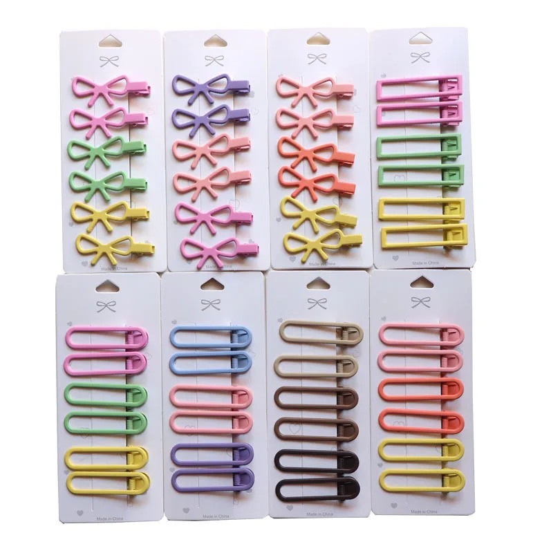 6pcs Snap Hair Clips for Girls Clip Pins BB Hairpins Color Metal Barrettes for Baby Children Women Girls Styling Accessories