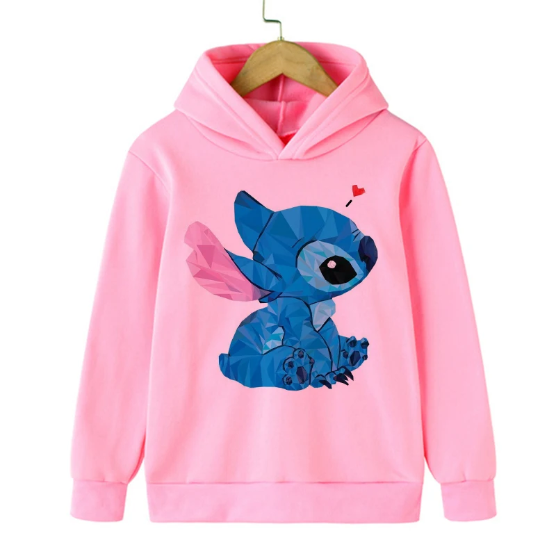 funny Sweatshirts Stitch Hoodie Children Cartoon Clothes Kid Girl Boy Lilo and Stitch Sweatshirt Manga Hoody Baby Casual Top