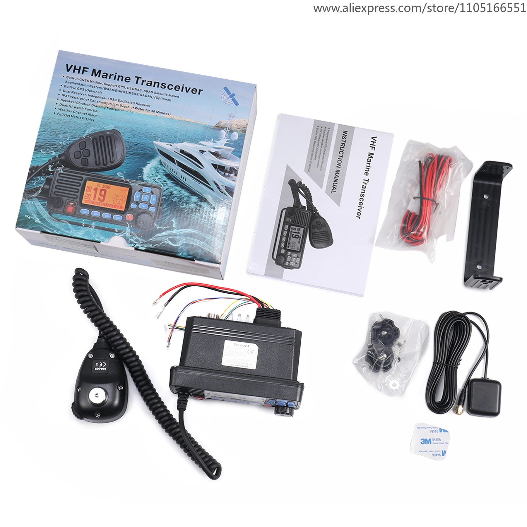 

Walkie Talkie RS-509MG Built-in GPS Positioning VHF Marine Transceiver IPX7 Waterproof 25W Marine Radio DSC