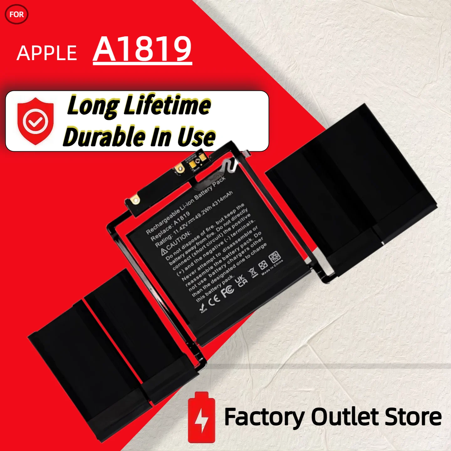 Wholesale And Retail❗❗❗ A1819 Battery for Apple MacBook Pro 13''Touch A1706 (Late 2016 Mid 2017) EMC 3071 EMC 3163 MLH12LL/A