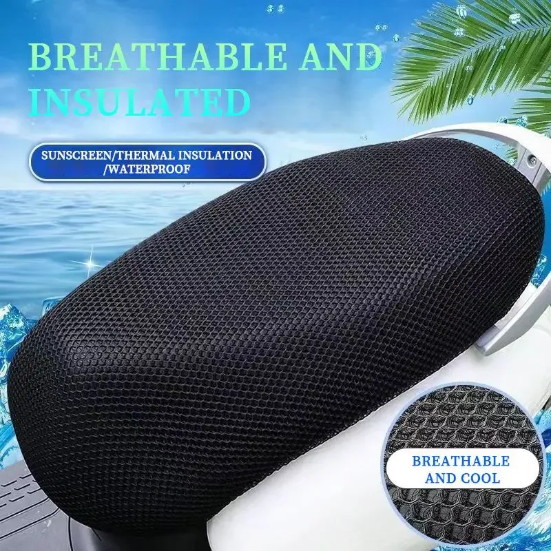 

Motorcycle 3D Breathable Cushion Seat Cover Mesh Protecting Air Pad Cover Heat Insulation Anti Slip Sunscreen Shock Absorption