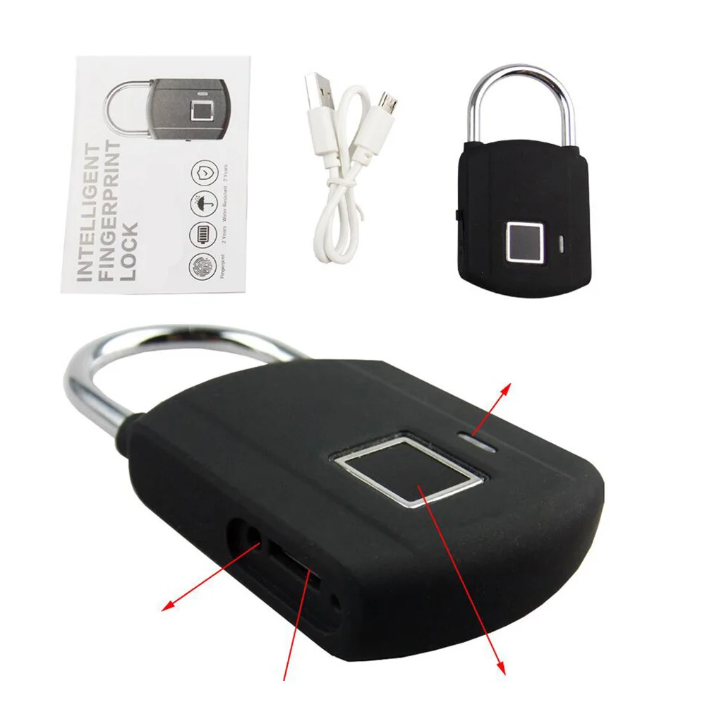 

Padlock Waterproof Usb Rechargeable Electronic Lock For Door Suitcase Backpack Cabinet Warehouse Office