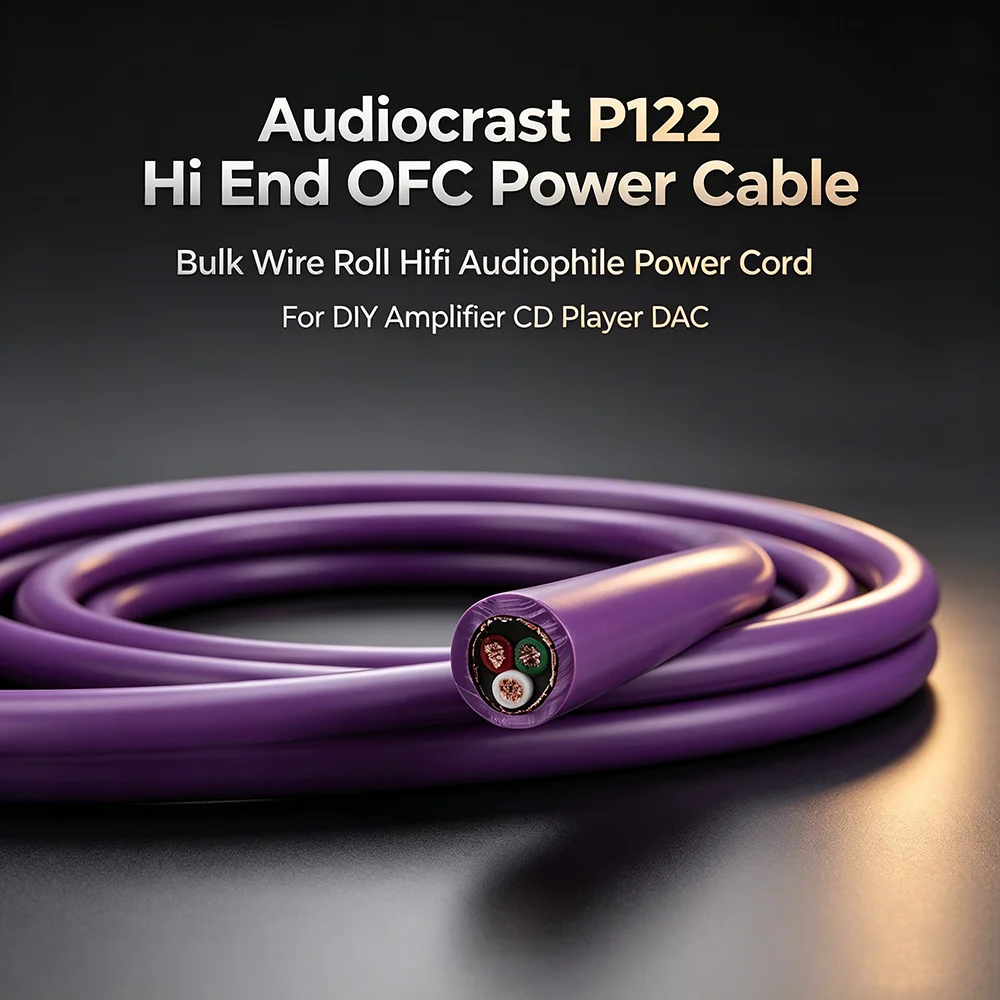 Hi‑End OFC Bulk Power Cable Wire Roll Hifi Audiophile Power Cord DIY for Amplifier CD Player DAC