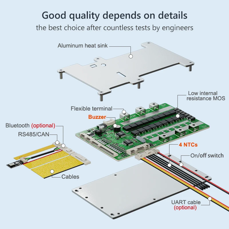 Imagem -06 - Tdt Smart Bms com Campainha bt e Uart 17s 60v 20s 24s 72v 84v 30a 50a 100a 120a 150a 200a