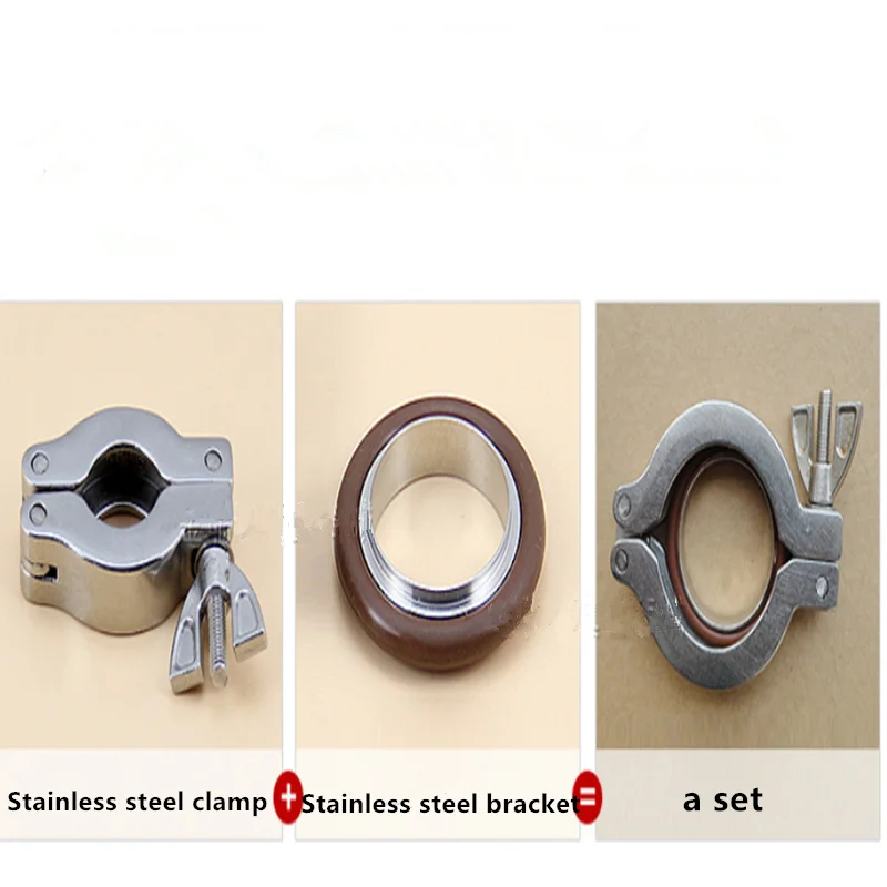 

KF10/16/25/40/50 Vacuum Clamp Stainless Steel Hoop + Bracket + Fluorine Rubber Ring Fast Installation Vacuum Clip Fittings