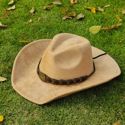 Western Cowboy Hat for men suede cowboy Hat men Jazz hat caps wide brim fashion Felt Fedora Hat Wholesale Panama sombrero hombre