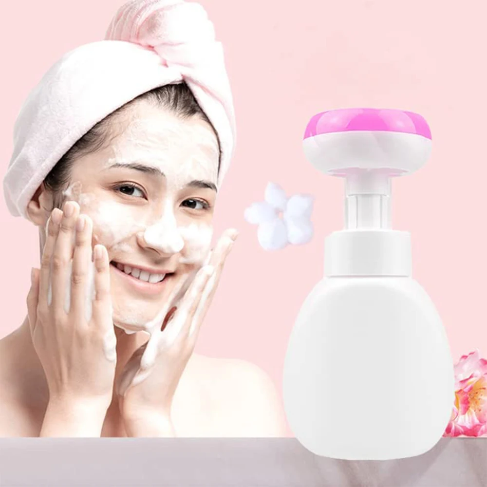 10oz Foaming Hand Soap Dispenser Cute Cat Paw Flower Stamp Shape Pump Bottles Empty Plastic Facial Shampoo Containers Kitchen