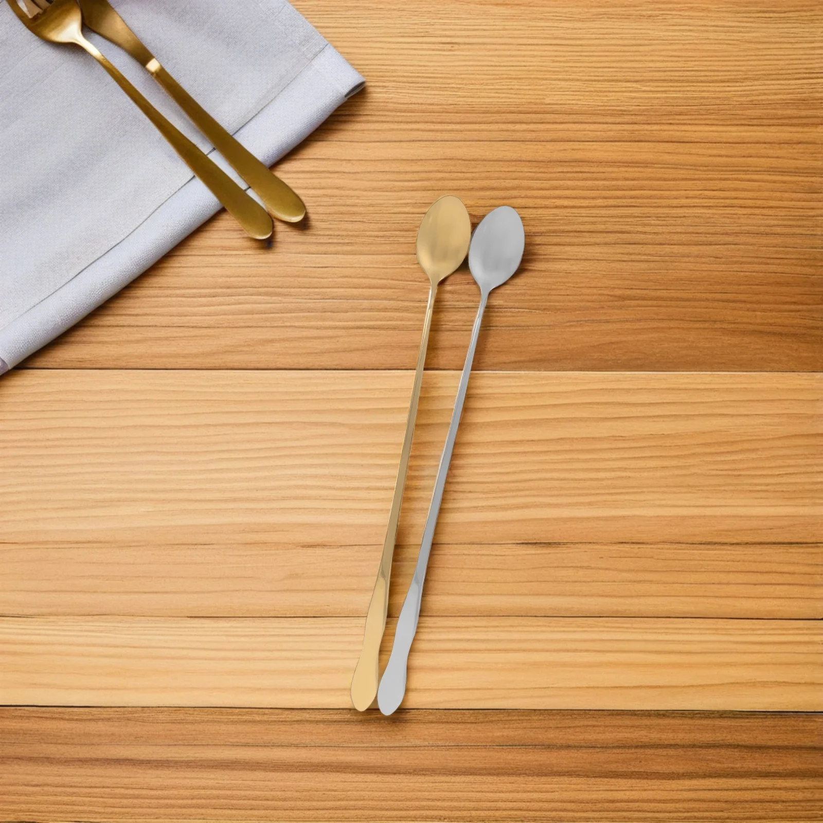 

6Pcs Long Handle Stainless Steel Kitchen Spoons Coffee Stirring Utensils Soup Serving Mixing Spoons Utensil Stirrer