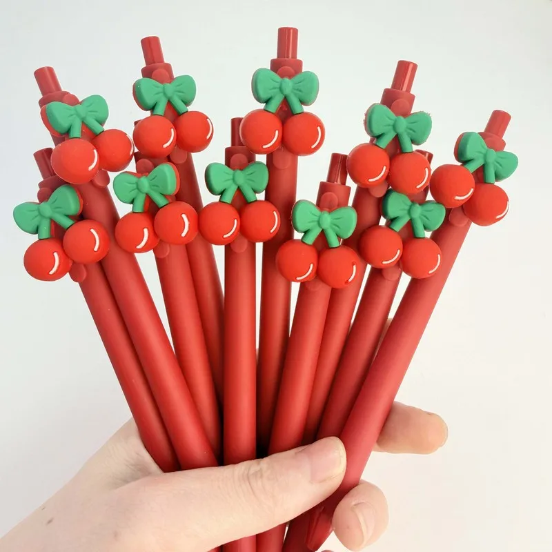 20/30pcs Creative, simple, cute cherry bow-shaped retractable ballpoint pen Campus Design Back-to-School Season Bow Series Retra