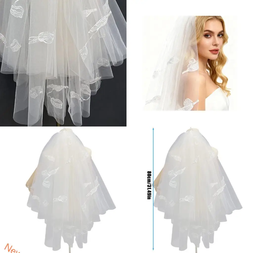 

Sophisticated Flower Themed Pearls Accented Head Veil Comfortable Long Time Wear LXAD
