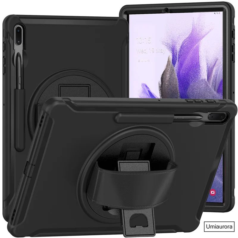 For Samsung Tab S8 S9 S10 Ultra 14.6 inch SM-X920 X910 X900 Shockproof PC Tablet Case 360 Rotation Hand Strap Stand Armor Funda