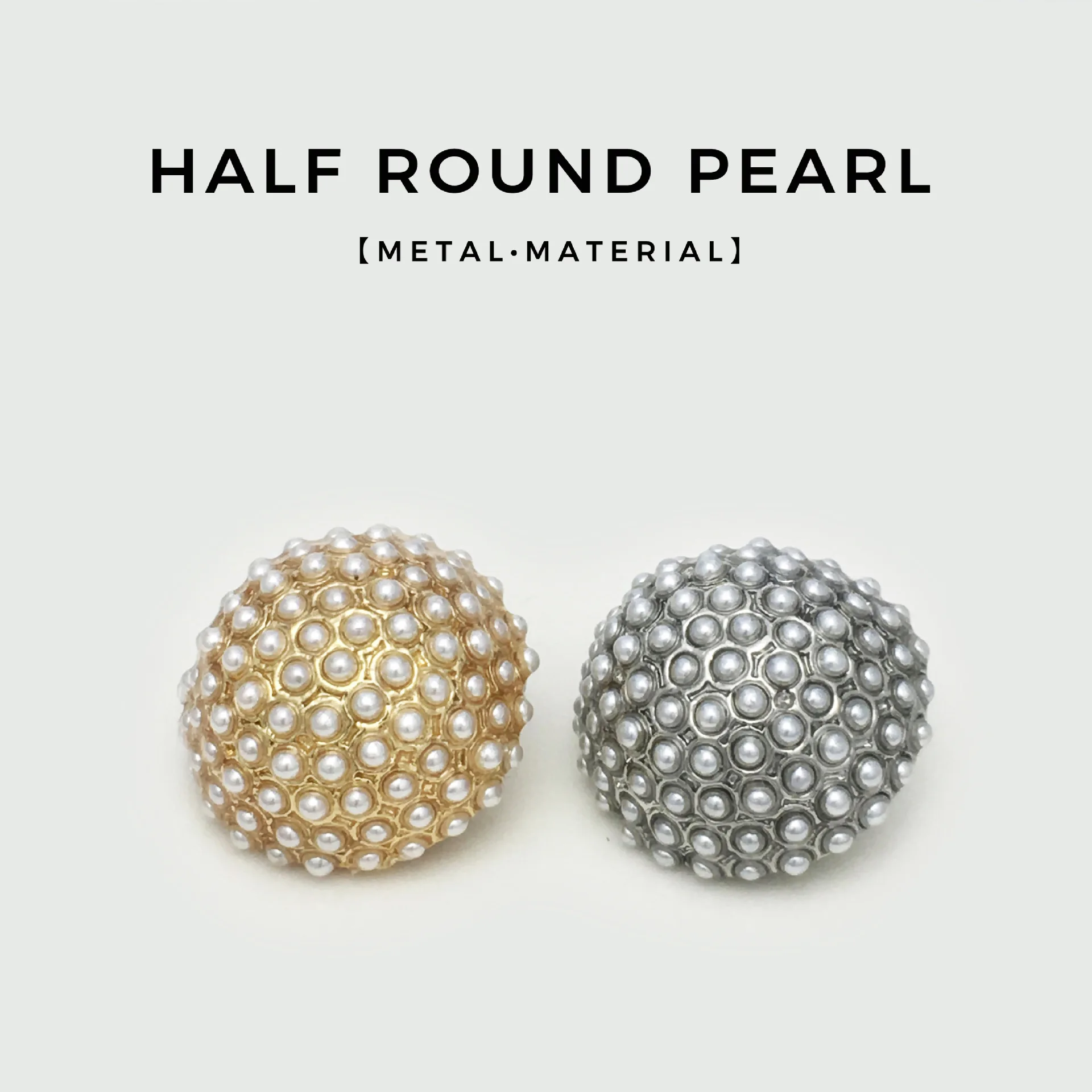 10Pcs/lot 22mm Gold Spherical Pearl High-Stemmed Semi-Circular Mushroom Coat Jacket with Metal Round Buttons