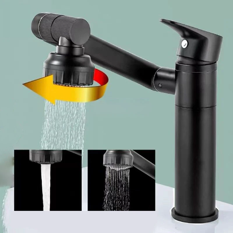 Wasserhahn Bad Waschtisch Waschbecken Mischer Schwarz Goldene Einzigen Handgriff Waschbecken Dreh Wasser Saving Heiße Und Kalte Edelstahl Showe