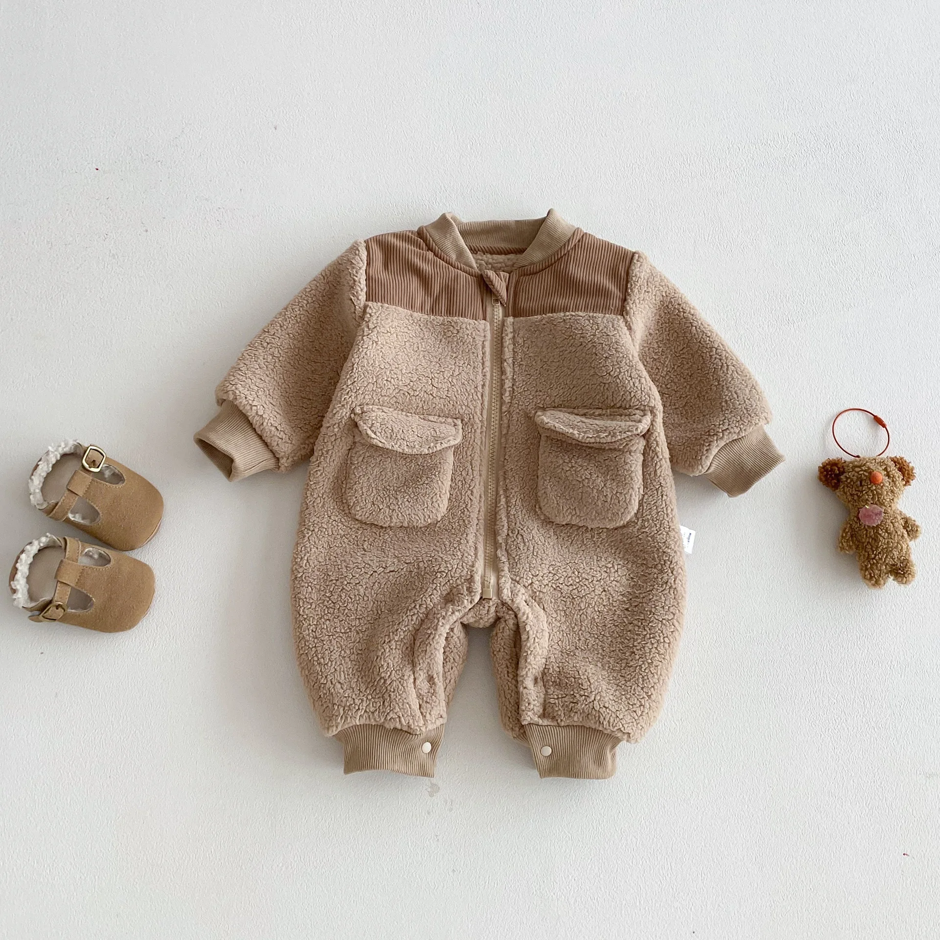 

Корейская версия детского комбинезона для зимы и осени для мальчиков и девочек, плотная и теплая милая детская верхняя одежда, комбинезоны, одежда