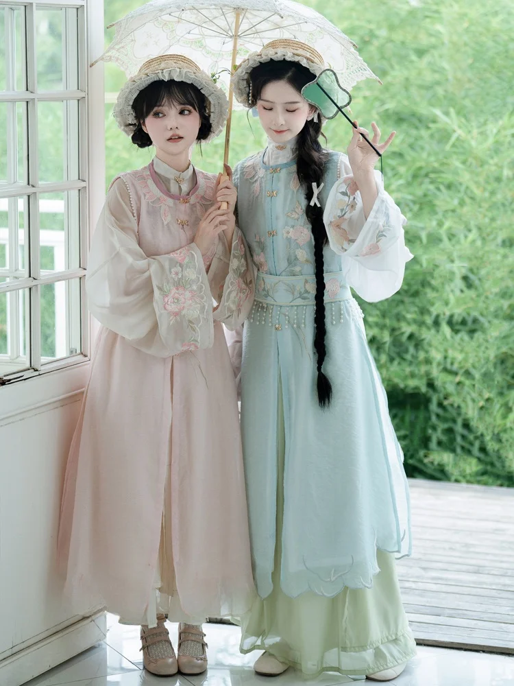 

New Chinese Sle Original Hanfu Ming Dynas Bi Set Improved Long irt Daily Commute Traditional Culture pe High Waist