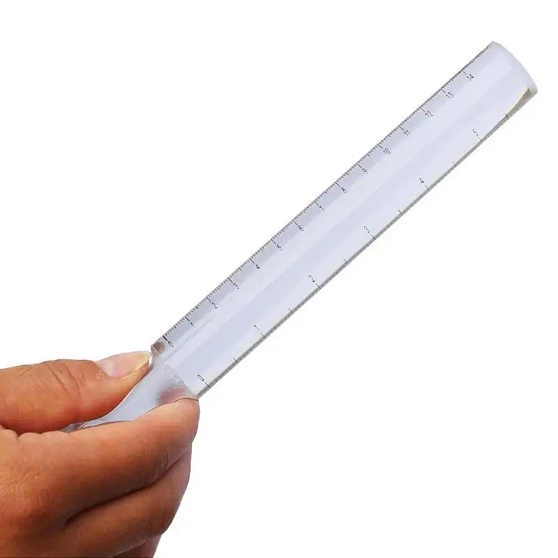 2pcs Magnifier Ruler Handheld Acrylic Magnifying Glass with 140 mm Scale Portable Magnifier Narrow