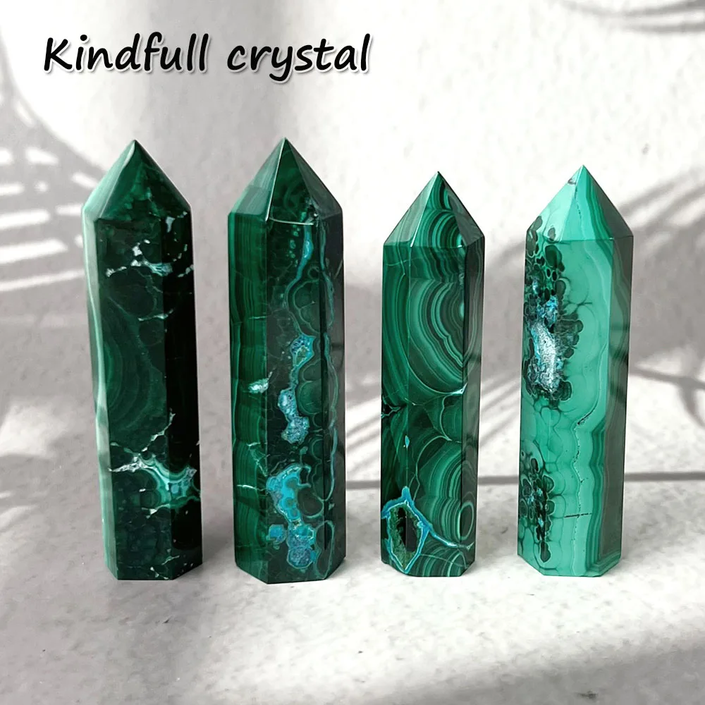 

7-8cm Natural Malachite Column Crystal Single Point Energy Wand Healing Reiki Home Decor Gifts High Quality Polished Gemstone