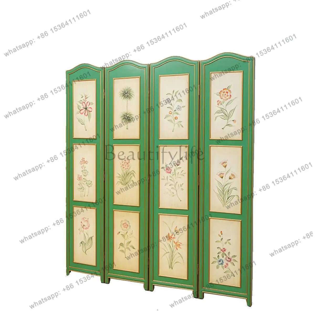 

Chinese-style painted screen classical old hotel partition entrance TV sofa background decoration
