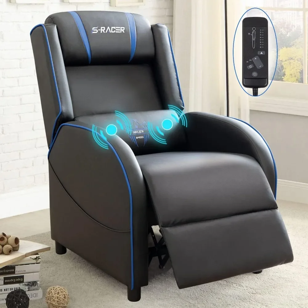 

Massage Gaming Recliner Chair Racing Style Gaming Sofa PU Leather Home Theater Seating Modern Living Room Recliners Ergonomic
