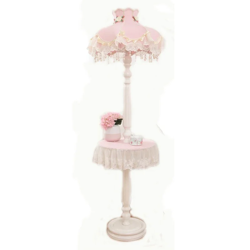 

European floor lamp bedroom bedside princess Korean girl children's room sofa living room coffee table high standing table lamp