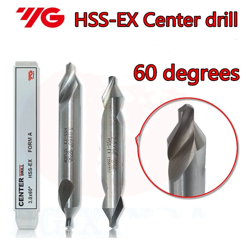 1PCS YG HSS-EX 60 Degrees Center Drill Bit DV3010 1.0 D1.5 D2.0 D2.5 D3.0 D4.0 D5.0MM Processing Stainless Steel  Steel