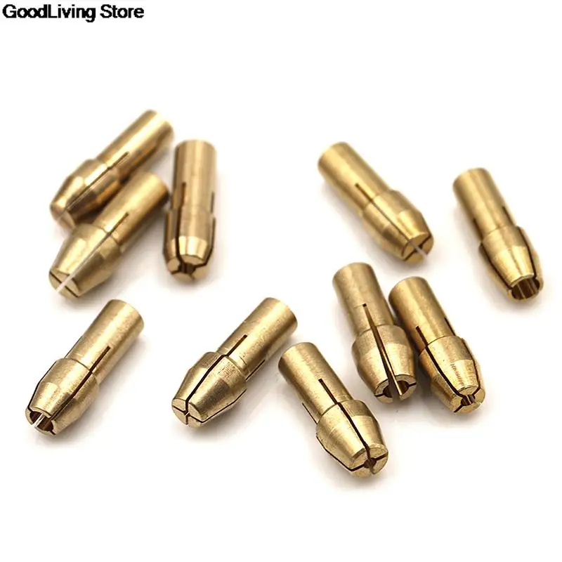10Pcs Mini Drill Chucks Adapter 0.5mm-3.2mm Dremel Mini Drill Chucks Chuck Adapter Micro Collet Brass For Power Rotary Tool