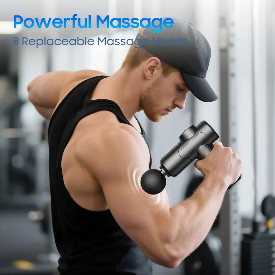 Nueva Pistola de Masaje Fascial 2026, Alivia Profundamente el Dolor Muscular, Equipo de Fitness y Relajación, Pantalla Táctil LED, 6 Cabezales de Masaje, Regalos
