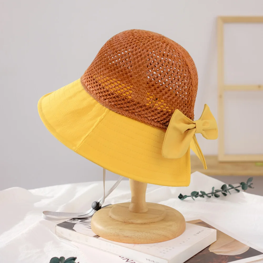 5 color available big Peaked Sunshade fisherman's hat with bowknot used for women Sunscreen and UV protection sunhat