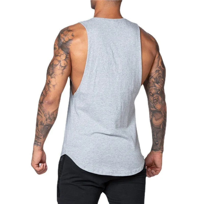 Men Bodybuilding Gym Clothing Fitness Exercise Muscle Vests Solid Youth Casual Sleeveless Top