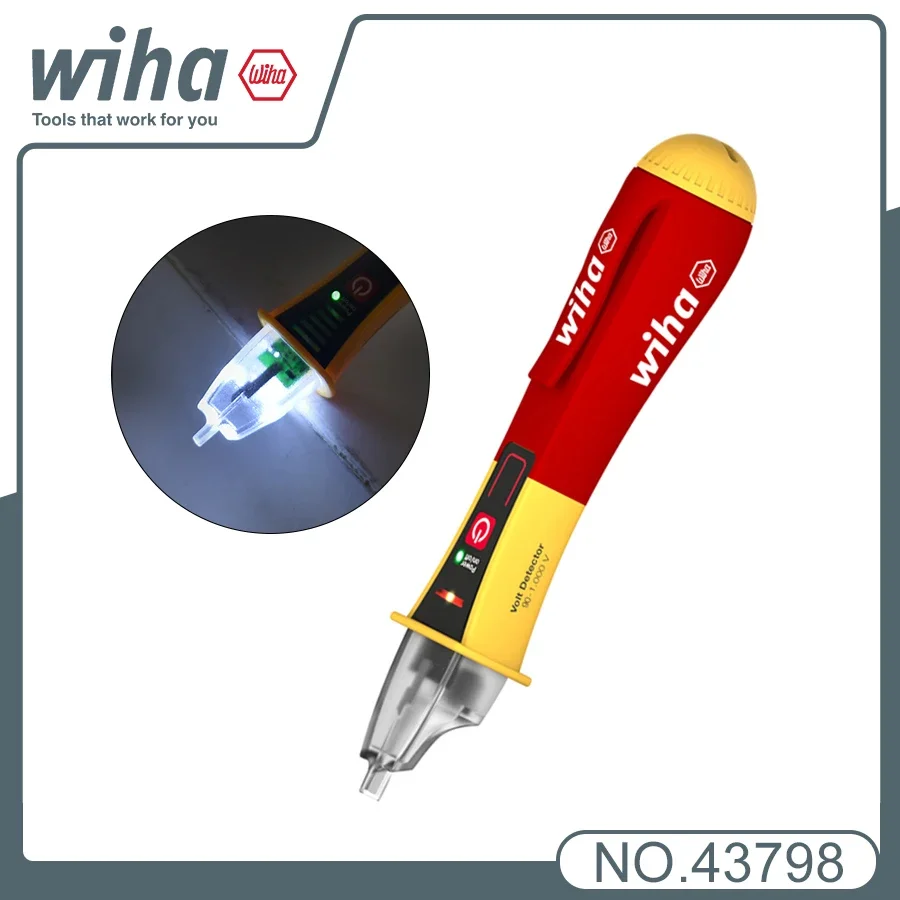 WIHA Multifunctional Single Pole Non-contact Volt Detector Induction Testing Pen Includes Two AAA Batteries 43797|43798