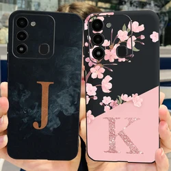 For Tecno Spark Go 2022 Case KG5 KG5h Luxury Letters Cover Soft Silicone Phone Case For Tecno Spark 8C Spark8C KG5K Fundas Coque