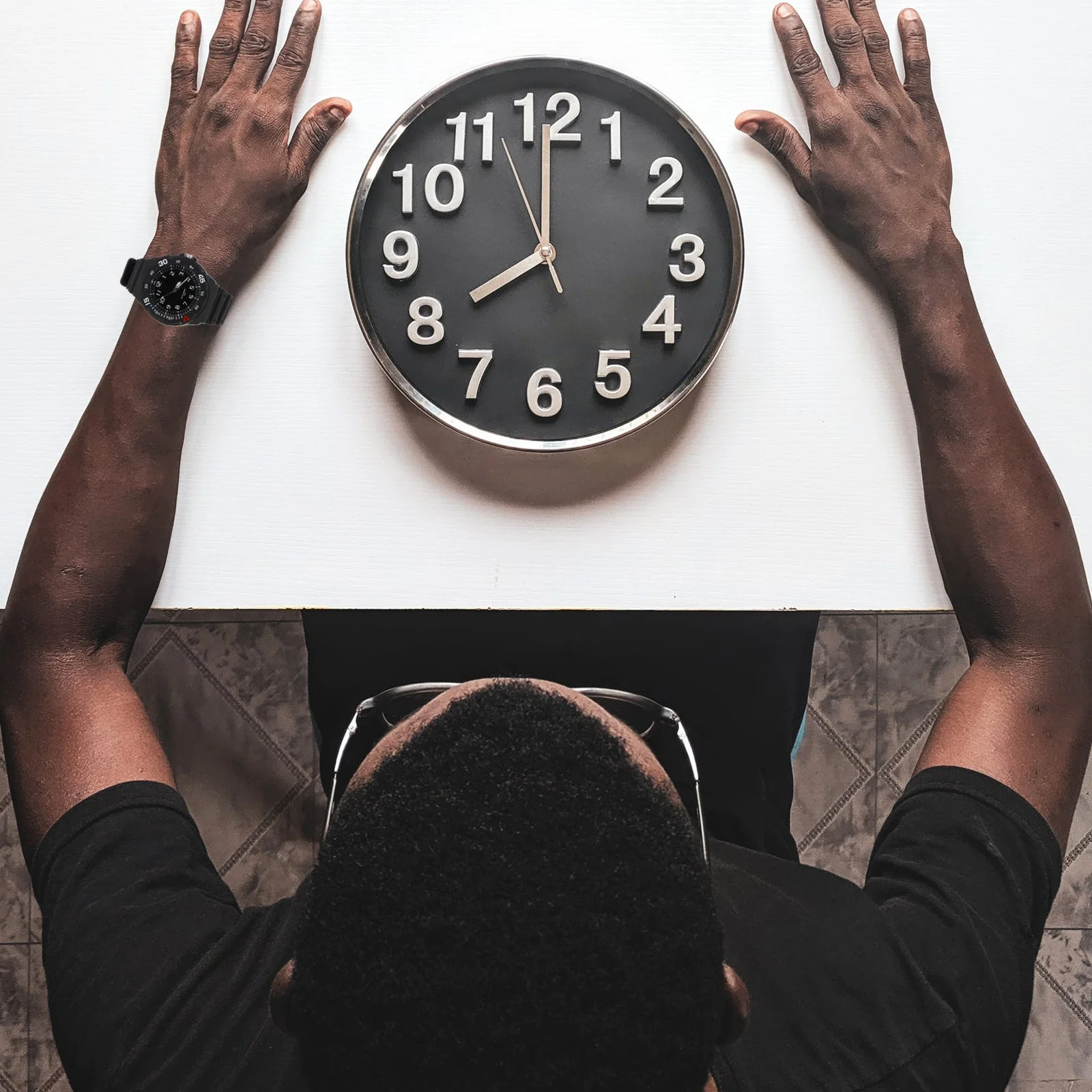 

Waterproof Watch Band Casual Wrist Black Resin Fashionable Middle School Student