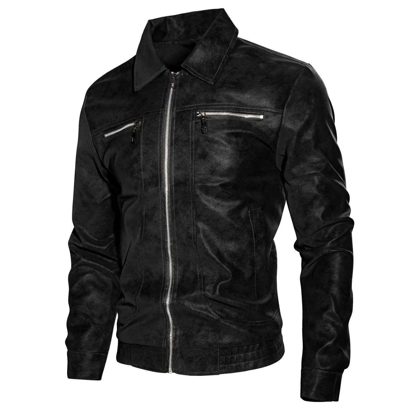 New Fashion Men Slim Trendy Motorcycle Leather Jackets Man Multi Pocket Zipper Casual PU Leather Coats Quality Male Jackets XXL