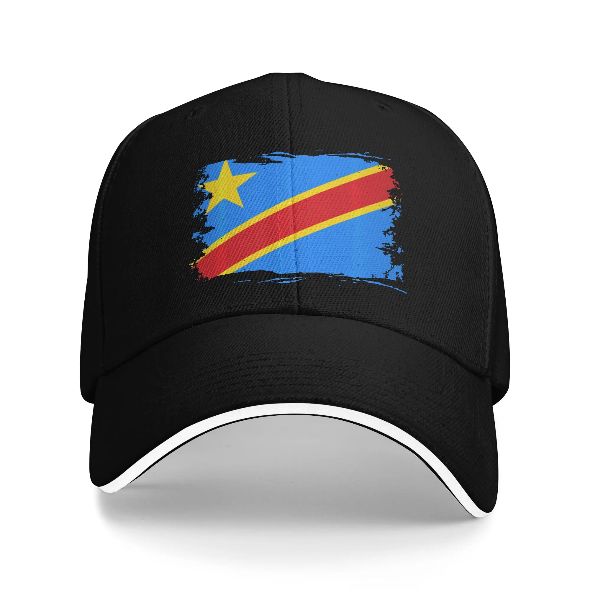 Congo Flag Republic of Congo DRC Vintage Congolese Flag Performance Casual Baseball Cap Snapback Cap Men Funny Baseball Caps